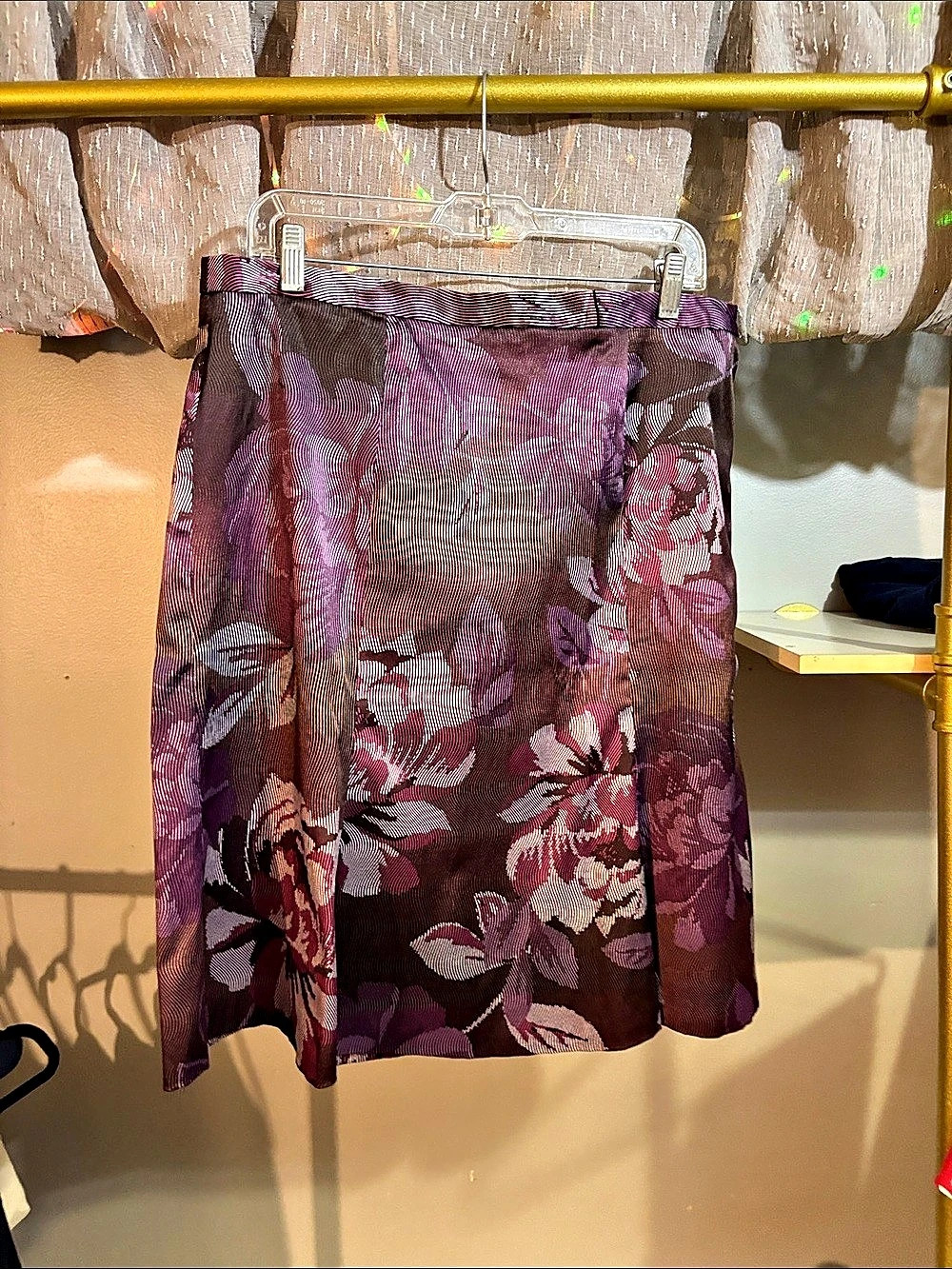 east 5th Floral Skirt in Purple & Black Size 16 Like New